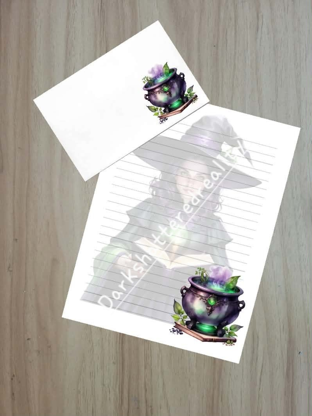 🖤NEW🖤 24pc Witchy Cauldron Lined Stationery Set - Purple & Green